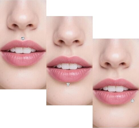 Zolure 16G ميدوسا ثقب المجوهرات خواتم الشفاه Labret Snake Bite Jewelry الفولاذ المقاوم للصدأ شقة الظهر Catilage Tragus Helix Daith أقراط ترصيع 6 مم 8 مم 10 مم in Kuwait