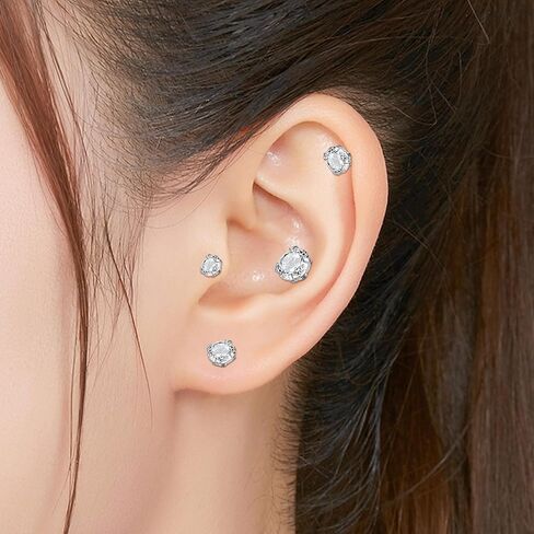 Zolure 16G ميدوسا ثقب المجوهرات خواتم الشفاه Labret Snake Bite Jewelry الفولاذ المقاوم للصدأ شقة الظهر Catilage Tragus Helix Daith أقراط ترصيع 6 مم 8 مم 10 مم in Kuwait