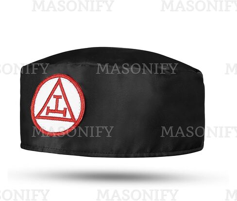 Masonic Royal Arch Crown Cap – Black Satin Triple Tau Embroidered Ceremonial Hat, Available in Sizes Small–2XL in Saudi Arabia