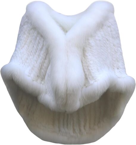 Women's Genuine Rabbit Fur Shawl Wraps With Fox Fur Trim Fluffy Warm Fur Cape Coat in Saudi Arabia