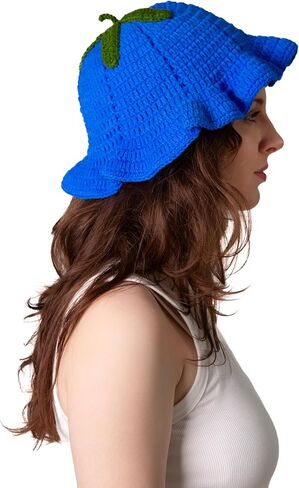 cheetahboo Knitted Fruit Hats for Womens - Blueberry Lemon Orange Hat Adult Women Teens Cosplay Halloween Costumes in Kuwait