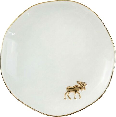 InnoBeta Moose Gifts for Women Girls, Gifts for Moose Lovers - 4.75" Handcrafted Ceramic Ring Dish with Gold Trim, Decorative Trinket Dish for Rings Earrings Necklaces in Saudi Arabia