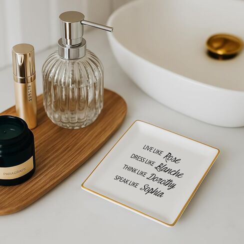Friendship Gifts Funny Birthday Gifts for Women, Live Like Rose Dress Like Blanche Think Like Dorothy Trinket Dish Tray Friends Gift for BFF Sister in Saudi Arabia