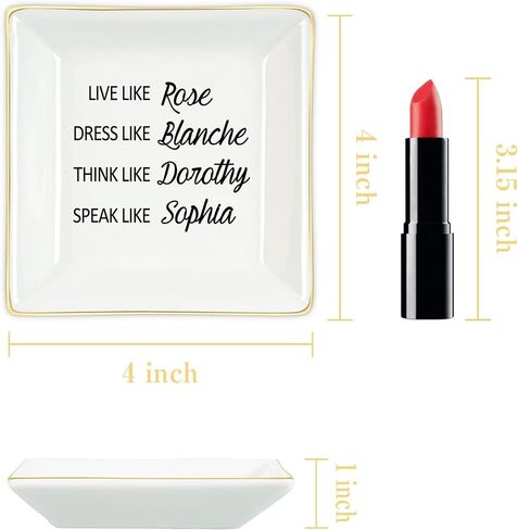 Friendship Gifts Funny Birthday Gifts for Women, Live Like Rose Dress Like Blanche Think Like Dorothy Trinket Dish Tray Friends Gift for BFF Sister in Saudi Arabia