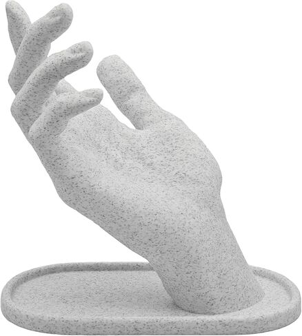 Hand Jewelry Holder, Stone-like Bracelet Holder & Display for Rings, Necklaces & Watches, Y2K Room Decor for Girls & Women, 5.6" Tall, White Marble in Saudi Arabia