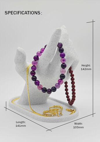 Hand Jewelry Holder, Stone-like Bracelet Holder & Display for Rings, Necklaces & Watches, Y2K Room Decor for Girls & Women, 5.6" Tall, White Marble in Saudi Arabia
