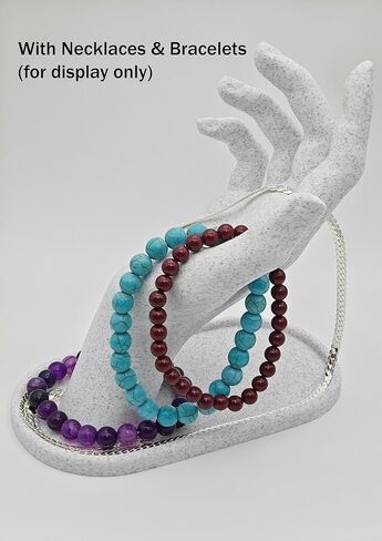 Hand Jewelry Holder, Stone-like Bracelet Holder & Display for Rings, Necklaces & Watches, Y2K Room Decor for Girls & Women, 5.6" Tall, White Marble in Saudi Arabia