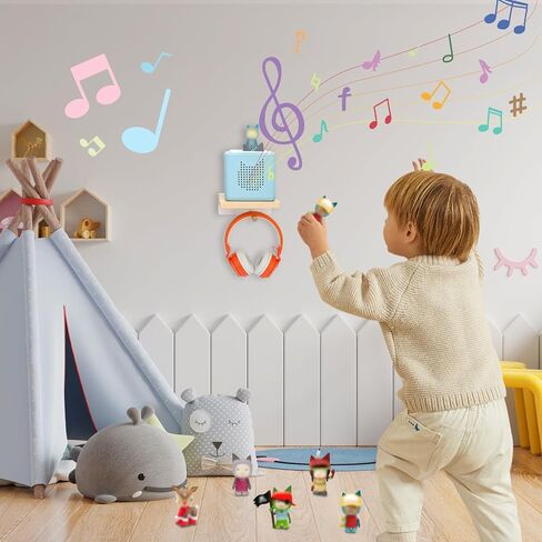 for Toniebox Starter Tonie Shelf Wall Mounted Set Wooden Floating Shelves Compatible with Tonie Box Player Headphones and Charging Station (Box Rack) in Kuwait