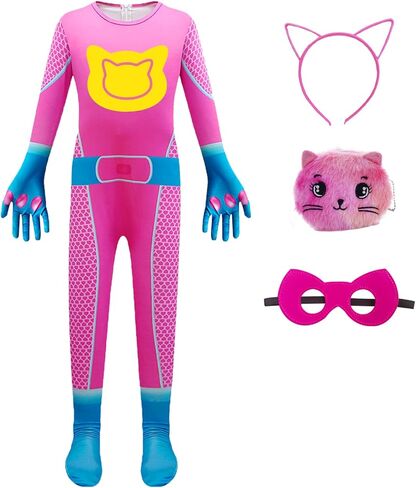 Superheros Fans' Zippered Jumpsuit Costumes Match Accessories Fit Halloween Birthday Party Outfits in Saudi Arabia