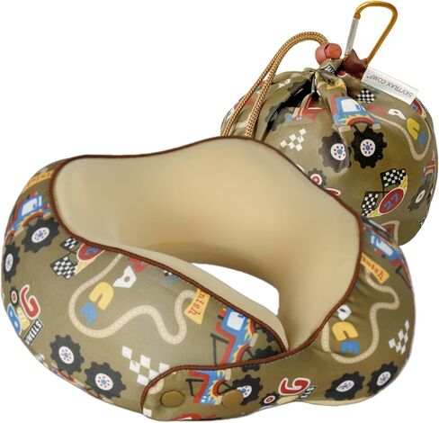 SKYTRAX® Certified Kids Safe Memory Foam Travel Neck Pillow for Kids and Toddlers, Cute Cartoon Design, Car Seat & Airplane Head Neck Support, Adjustable Snap Button, Washable Soft Cover (Unicorn) in Saudi Arabia
