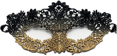 TFTSR Masquerade Masks for Women Couples & Men - Mardi Gras & Venetian Dress Mask in Black & Gold Adults Party Lace Costume in Saudi Arabia