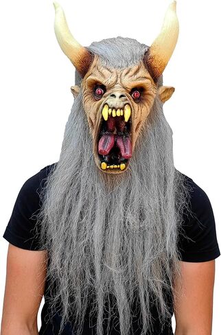 Ghoulish Productions Krampus White Scary Halloween Latex Mask Horror Xmas in Saudi Arabia