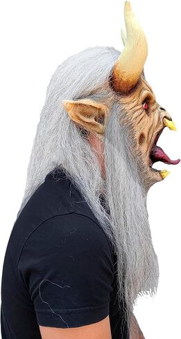 Ghoulish Productions Krampus White Scary Halloween Latex Mask Horror Xmas in Saudi Arabia