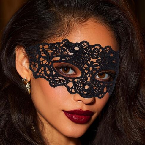CLOACE Black Lace Masks Masquerade Mask Eye Covers Halloween Costume Carnival Eye Accessory in Saudi Arabia