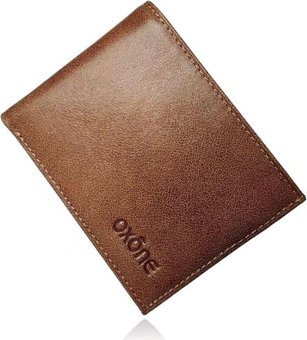 محفظة حامل بطاقات من الجلد الطبيعي، حجب RFID، فتحات متعددة للبطاقات، تصميم بسيط، محافظ جلدية رفيعة للرجال والنساء (أسود عتيق) in Saudi Arabia