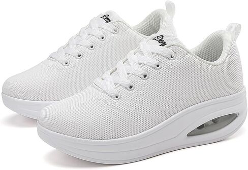 RUIDENG أحذية المشي للنساء وسادة هوائية ممرضة مقاومة للانزلاق العمل الجري أحذية رياضية منصة أحذية رياضية مريحة الروك نعل سميك خفيف الوزن in Kuwait