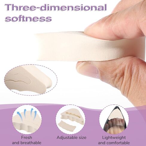 4 Pairs Shoe Filler Inserts Adjustable Toe Inserts for Shoes Too Big Half-Size Toe Pads for Women and Men Cushion Insert for Loose Shoes, High Heels, Sneakers, Boots, Black and Beige in Saudi Arabia