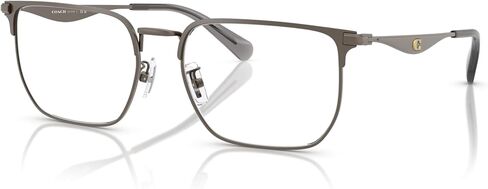 COACH Women's HC5178 Metal C Hardware Rectangular Prescription Eyewear Frames, Satin Gunmetal/Demo Lens, 57 mm in Saudi Arabia