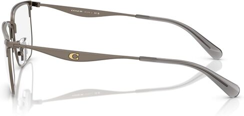 COACH Women's HC5178 Metal C Hardware Rectangular Prescription Eyewear Frames, Satin Gunmetal/Demo Lens, 57 mm in Saudi Arabia