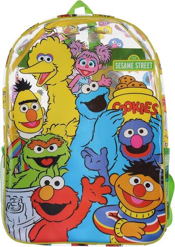 INTIMO Sesame Street Elmo Big Bird Cookie Monster Clear Travel Backpack For Daily Use in Saudi Arabia
