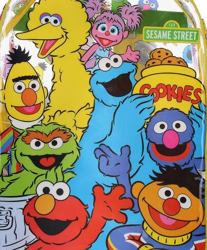 INTIMO Sesame Street Elmo Big Bird Cookie Monster Clear Travel Backpack For Daily Use in Saudi Arabia