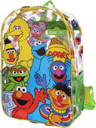 INTIMO Sesame Street Elmo Big Bird Cookie Monster Clear Travel Backpack For Daily Use in Saudi Arabia