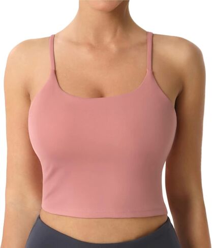Longline Sports Bras for Women, Adjustable Strappy Running Workout Gym Yoga Crop Tank Top in Saudi Arabia