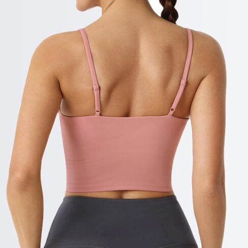 Longline Sports Bras for Women, Adjustable Strappy Running Workout Gym Yoga Crop Tank Top in Saudi Arabia