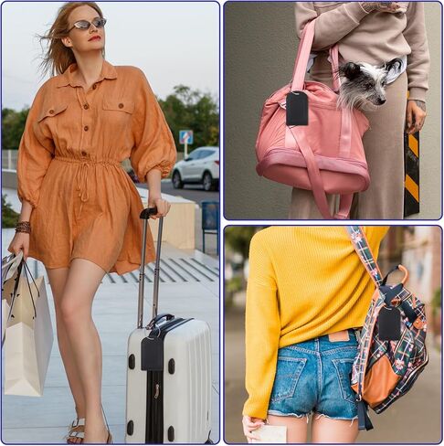 Luggage Tags 4 Pcs TSA Approved Luggage Tag for Suitcases PU Leather CruiseBag Tags for Luggages Name ID Label with Stainless Steel Loop Secure Privacy Cover for Travel Hotel Stays Cruise in Saudi Arabia