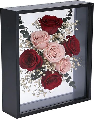 Double-Sided Acrylic Shadow Box Frame, 8x10 Wooden Display Case with Removable Panels for Dried Flowers, Keepsakes, Tickets - 1.2" Deep Black Tabletop Memory Box in Kuwait