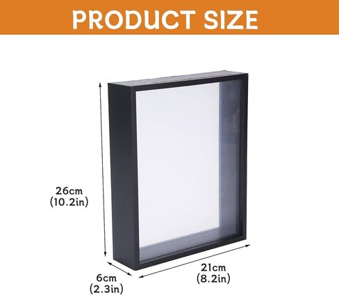Double-Sided Acrylic Shadow Box Frame, 8x10 Wooden Display Case with Removable Panels for Dried Flowers, Keepsakes, Tickets - 1.2" Deep Black Tabletop Memory Box in Kuwait