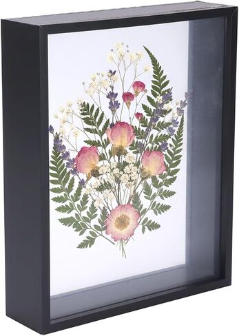 Double-Sided Acrylic Shadow Box Frame, 8x10 Wooden Display Case with Removable Panels for Dried Flowers, Keepsakes, Tickets - 1.2" Deep Black Tabletop Memory Box in Kuwait