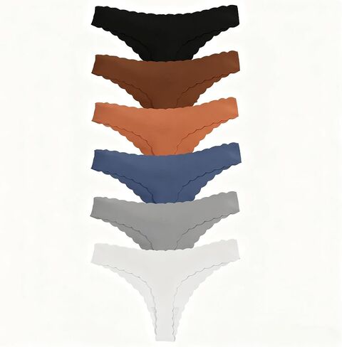 High Waisted Seamless Thongs for Women Breathable Underwear 6 Pack in Saudi Arabia