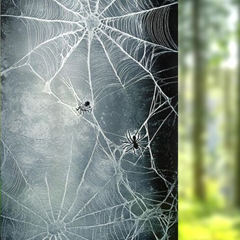 Nuxovilar Purple Spider Window Film, 17.7×39.4inch Web Stained Glass Pattern, PVC Static Cling for Living Room/Entryway Holiday Decor (Sparkle) in Saudi Arabia