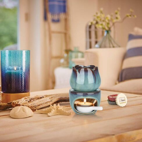 ComSaf Wax Melt Burners Essential Oil Burner Set of 2, Aromatherapy Aroma Burner Ceramic Oil Diffuser Candle Tealight Holder Home Bedroom Decor Christmas Housewarming Gift in Saudi Arabia