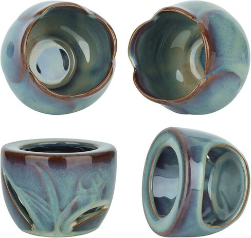 ComSaf Wax Melt Burners Essential Oil Burner Set of 2, Aromatherapy Aroma Burner Ceramic Oil Diffuser Candle Tealight Holder Home Bedroom Decor Christmas Housewarming Gift in Saudi Arabia
