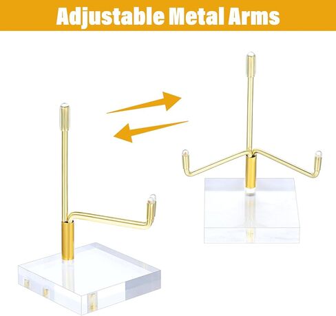 MAQUITA 6 Pcs Acrylic Easel Display Stand, Crystal Acrylic Easel Geode Stand with Adjustable Metal Arms, Rock Display Crystal for Gemstones Fossils Minerals (2.4 × 2.4 × 3.82 Inch) in Saudi Arabia