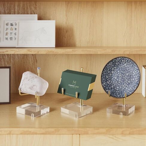 MAQUITA 6 Pcs Acrylic Easel Display Stand, Crystal Acrylic Easel Geode Stand with Adjustable Metal Arms, Rock Display Crystal for Gemstones Fossils Minerals (2.4 × 2.4 × 3.82 Inch) in Saudi Arabia