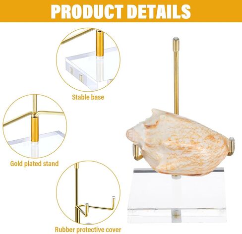 MAQUITA 6 Pcs Acrylic Easel Display Stand, Crystal Acrylic Easel Geode Stand with Adjustable Metal Arms, Rock Display Crystal for Gemstones Fossils Minerals (2.4 × 2.4 × 3.82 Inch) in Saudi Arabia