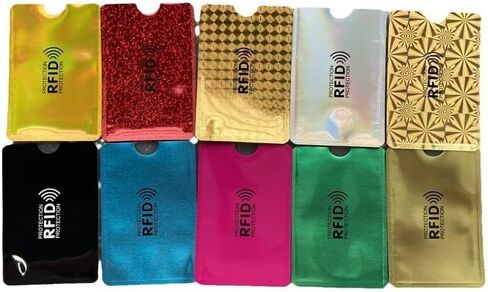 10 RFID Blocking Sleeves Set Identity Theft Protection Secure Sleeves Set.Waterproof aluminum foil slim Design easily into your Wallet in Saudi Arabia