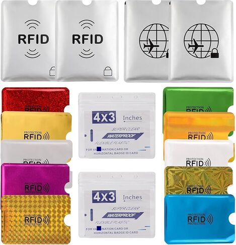 10 RFID Blocking Sleeves Set Identity Theft Protection Secure Sleeves Set.Waterproof aluminum foil slim Design easily into your Wallet in Saudi Arabia