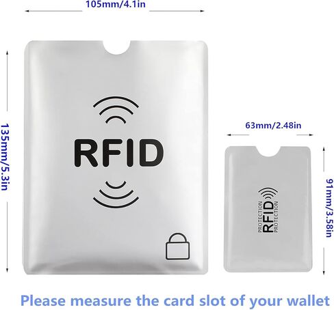 10 RFID Blocking Sleeves Set Identity Theft Protection Secure Sleeves Set.Waterproof aluminum foil slim Design easily into your Wallet in Saudi Arabia