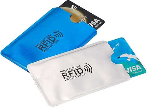 10 RFID Blocking Sleeves Set Identity Theft Protection Secure Sleeves Set.Waterproof aluminum foil slim Design easily into your Wallet in Saudi Arabia