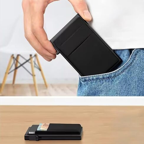حامل بطاقات منبثق للرجال، محفظة عمل بسيطة بتقنية RFID لبطاقات الائتمان والخصم في التنقلات اليومية in Saudi Arabia