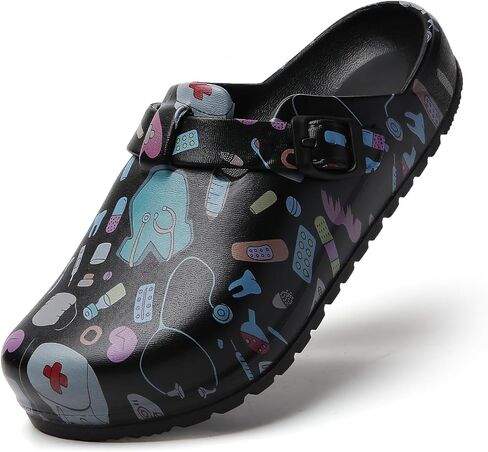 ihinzry Slip Resistant Work Clogs with Adjustable Buckle - Comfortable Slip-On Shoes for Chef, Nurse, Gardener, Easy Clean & Durable Professional Footwear in Saudi Arabia