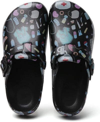 ihinzry Slip Resistant Work Clogs with Adjustable Buckle - Comfortable Slip-On Shoes for Chef, Nurse, Gardener, Easy Clean & Durable Professional Footwear in Saudi Arabia