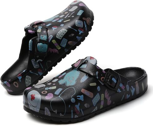 ihinzry Slip Resistant Work Clogs with Adjustable Buckle - Comfortable Slip-On Shoes for Chef, Nurse, Gardener, Easy Clean & Durable Professional Footwear in Saudi Arabia