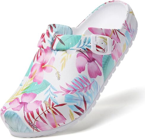 ihinzry Slip Resistant Work Clogs with Adjustable Buckle - Comfortable Slip-On Shoes for Chef, Nurse, Gardener, Easy Clean & Durable Professional Footwear in Saudi Arabia