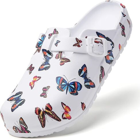 ihinzry Slip Resistant Work Clogs with Adjustable Buckle - Comfortable Slip-On Shoes for Chef, Nurse, Gardener, Easy Clean & Durable Professional Footwear in Saudi Arabia