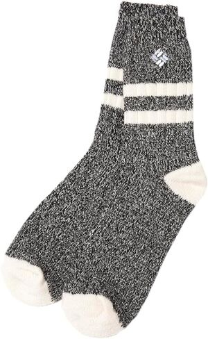 Columbia Women's Super Soft Thermal Crew Socks 2 Pair (Black/Ivory Stripe) in Saudi Arabia